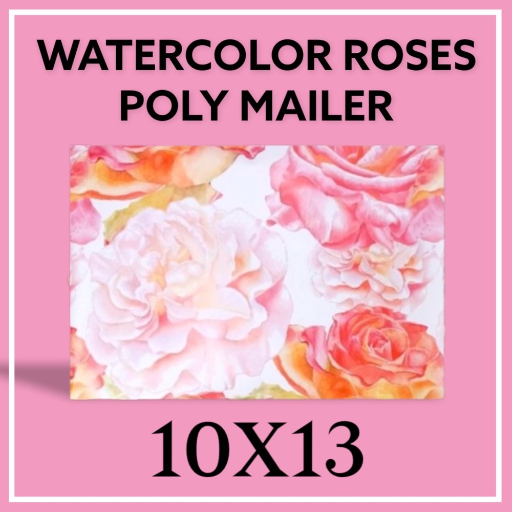 50 10X13 Poly Mailers Watercolor Roses PRICE IS FIRM - Picture 4 of 9